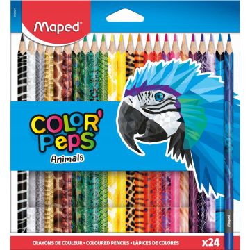 Kredki Olówkowe Color Peps Animals Trójkątne 24 sztuki FSC