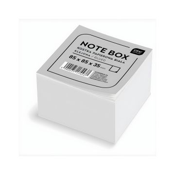 Kostka papierowa klejona Interdruk 85x85x35 mm, biała