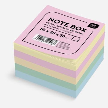 Kostka papierowa nieklejona Interdruk 85x85x50 mm, kolorowa