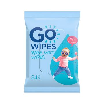 Chusteczki nawilżane dla noworodków GOWIPES delikatne hipoalergiczne 24 sztuki
