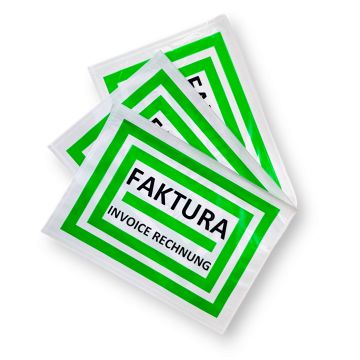 Przylga kurierska C5 z nadrukiem FAKTURA/INVOICE/RECHNUNG op. 100 szt.