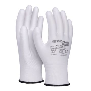 Rękawice ochronne DONAU SAFETY PU White kat. II rozmiar 10 białe