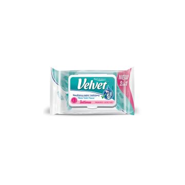 Papier toaletowy celulozowy nawilżany VELVET Moist Intima 48 listków biały