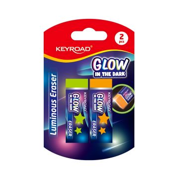 Gumka do ścierania fluorescencyjna KEYROAD Luminous mix kolorów 2 szt. blister