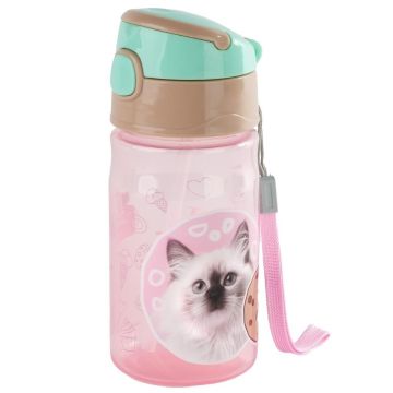 Bidon sportowy Cleo i Frank z motywem kota, pojemność 450 ml