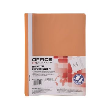 Skoroszyt OFFICE PRODUCTS na 120/180 mic z PP pomarańczowy A4