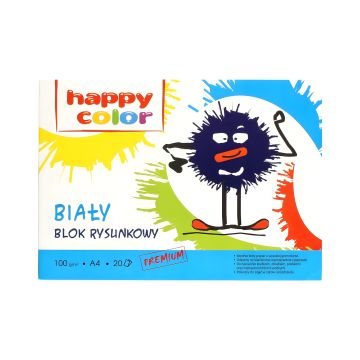 Blok rysunkowy Happy Color biały format A4 20 arkuszy
