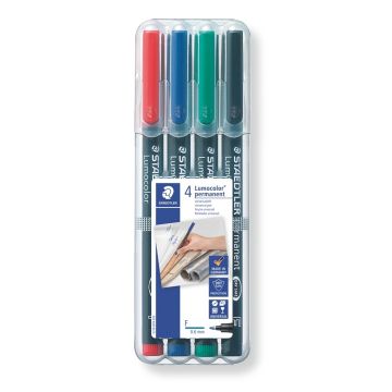 Foliopis Wodoodporny Staedtler Lumocolor, F, 4 Kolory