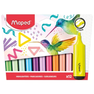 Zestaw Zakreślaczy Fluo Peps Mix Kolorów 6 Fluo + 6 Pastel w Etui