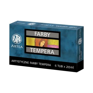 Farby tempera zestaw 6 kolorów w pojemnikach 20 ml
