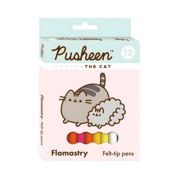 Flamastry 12 kolorów z motywem Pusheen zestaw 12 sztuk