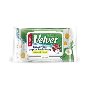 Papier toaletowy celulozowy VELVET Rum i Aloes nawilżany 48 listków biały
