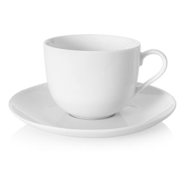Filiżanka Porcelanowa DUKA Felicia Ze Spodkiem Biała 200 ml