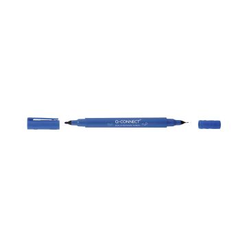 Marker do płyt CD/DVD Q-CONNECT dwustronny 0,4 mm i 1 mm niebieski