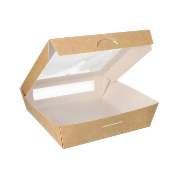 Pojemnik z oknem PLA 1500ml wymiary 19 x 19 x 5 cm opakowanie 25 sztuk