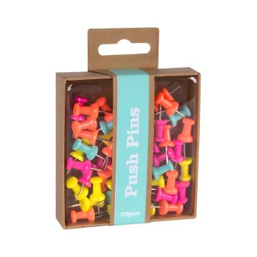 Pinezki APLI Fluor Collection, kształt beczułki, mix kolorów, 50 szt.
