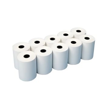 Rolki termiczne 57x30mm Drescher, 10 szt., BPA Free, papier do kasy/terminala, 55g/m², białe