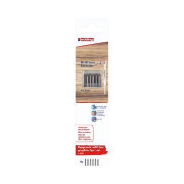 Wymienne wkłady grafitowe Edding e-8881 do ołówka e-8880, 6 szt. blister
