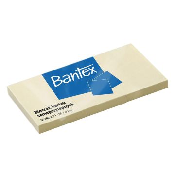 Bloczek kartek samoprzylepnych BANTEX 50x40mm x 3, 100 kartek, żółty