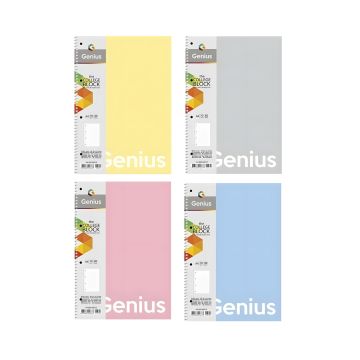 Kołozeszyt A4 80 kartek w kratkę Genius, oprawa spiralna, 4 sztuki