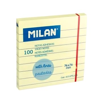Karteczki samoprzylepne w linie Milan 76x76, op. 100 sztuk