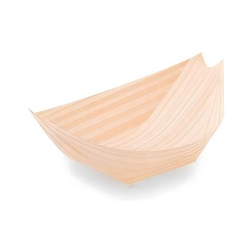 Miseczka drewniana łódka 8 x 5,5 cm naturalna do cateringu 100 sztuk