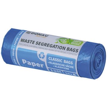 Worki do segregacji odpadów DONAU HOME, papier, 120l, 10 szt., niebieskie