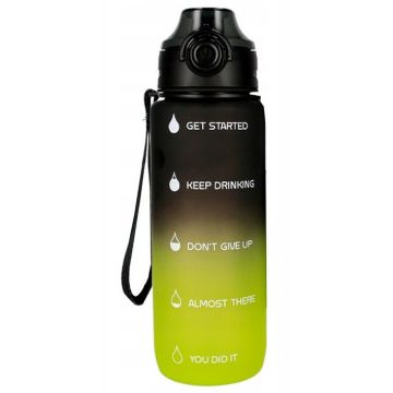Bidon sportowy zielono-czarny o pojemności 750 ml