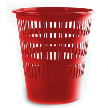 Kosz Na Śmieci, Ażurowy, Pp, 12L, Donau Czerwony