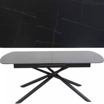 Stół ceramiczny rozkładany 160-200x90 czarny Vector Signal