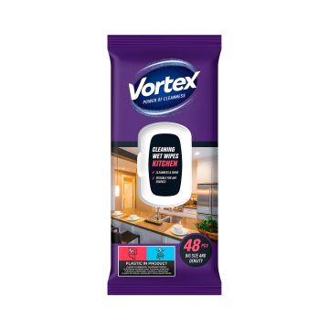 Chusteczki nawilżane VORTEX do kuchni z klapką zamykającą 48 sztuk