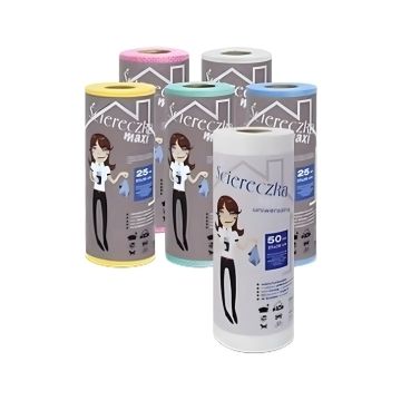 Ściereczki uniwersalne Clean Maxi kolorowe 25 szt. na rolce, 6 rolek w kartonie
