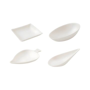 Miseczki papierowe finger food białe 4 różne kształty 1000 sztuk 4 x 250 szt
