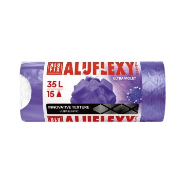 Worki na śmieci Alufix Aluflexy zapachowe z folii LDPE 35l fioletowe 15 szt.