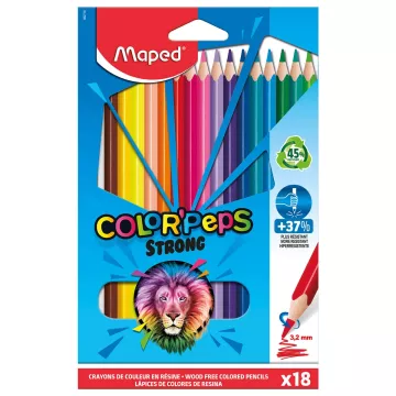 Kredki Colorpeps Strong trójkątne 18 sztuk w etui
