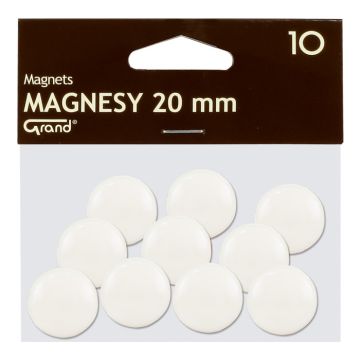 Magnes 20mm GRAND, biały, 10 sztuk