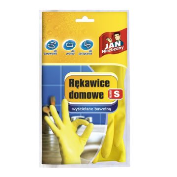 Rękawice domowe gumowe JAN NIEZBĘDNY rozmiar S do sprzątania i prac domowych