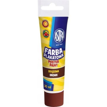 Farba Plakatowa Szkolna Brązowa ASTRA w Tubce 30 ml