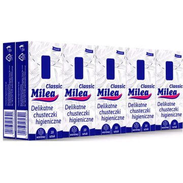 Chusteczki higieniczne 3-warstwowe CLASSIC MILEA 10x10 sztuk