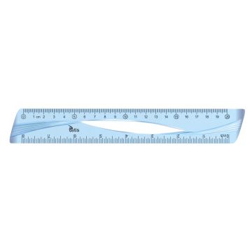 Linijka 20 cm Niebieska Przezroczysta z Wyraźną Skalą TETIS