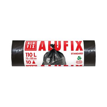 Worki na śmieci ALUFIX z folii LDPE czarne 110 litrów 70x100 cm 10 sztuk