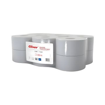 Papier toaletowy Cliver Lamix JUMBO szary (12sztuk) 130m makulatura 1 warstwa
