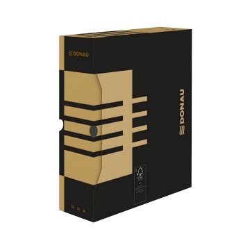 Pudło archiwizacyjne Donau z kartonu na dokumenty A4, szerokość 100 mm, brązowe