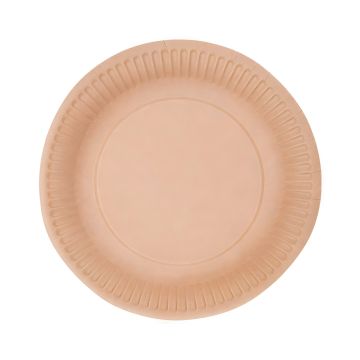 Talerz papierowy kraft okrągły 18 cm brązowy 50 sztuk do gastronomii