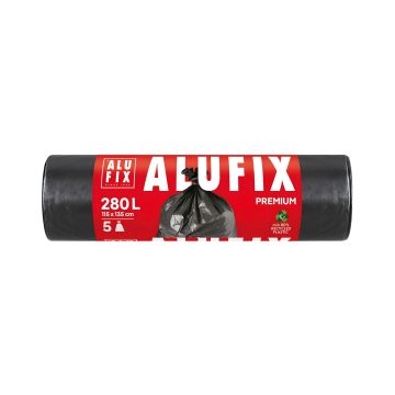 Worki na śmieci ALUFIX Profi LDPE 280 l 5 sztuk czarne