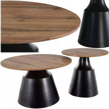 Zestaw 2 stolików kawowych loft dąb artisan Itaka Signal