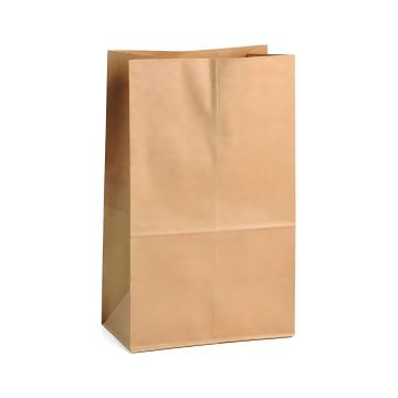 Torba papierowa fałdowa brązowa 16 x 8,5 x 23 cm zestaw 1000 szt.