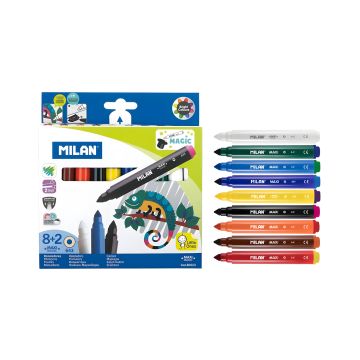 Flamastry Maxi Magic zestaw 10 sztuk (8 standardowych + 2 magiczne)