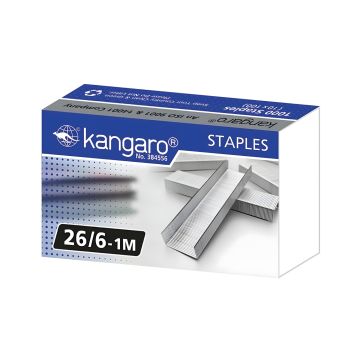 Zszywki biurowe KANGARO No. 26/6-1M stalowe do zszywaczy 1000 sztuk