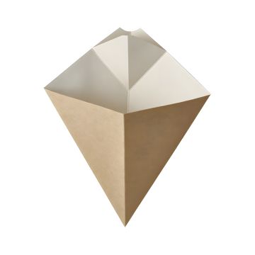 Torebki papierowe rożki z miejscem na dip 27 x 21,5 cm 300g 50 sztuk